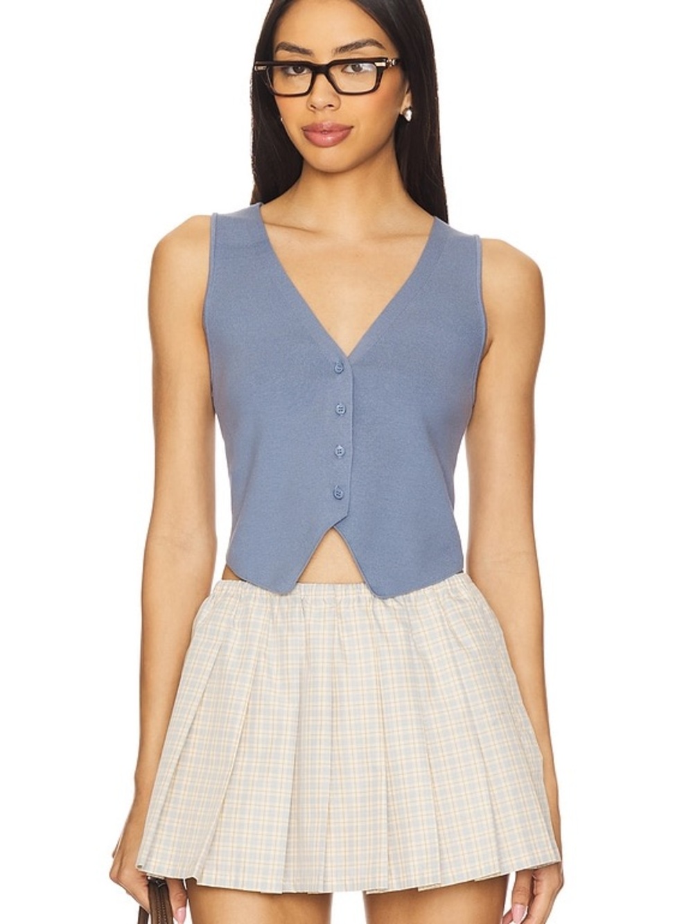 Lovers and Friends Jada Vest in Slate Blue XS NWT